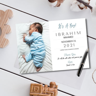 Birth Announcement Card - AyaansCraftyCreation - AyaansCraftyCreation