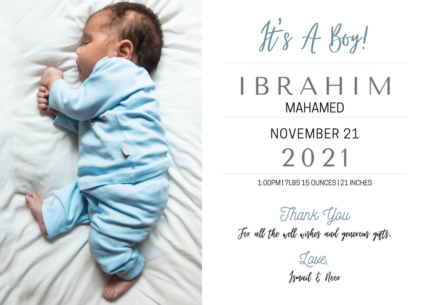 Birth Announcement Card - AyaansCraftyCreation - AyaansCraftyCreation