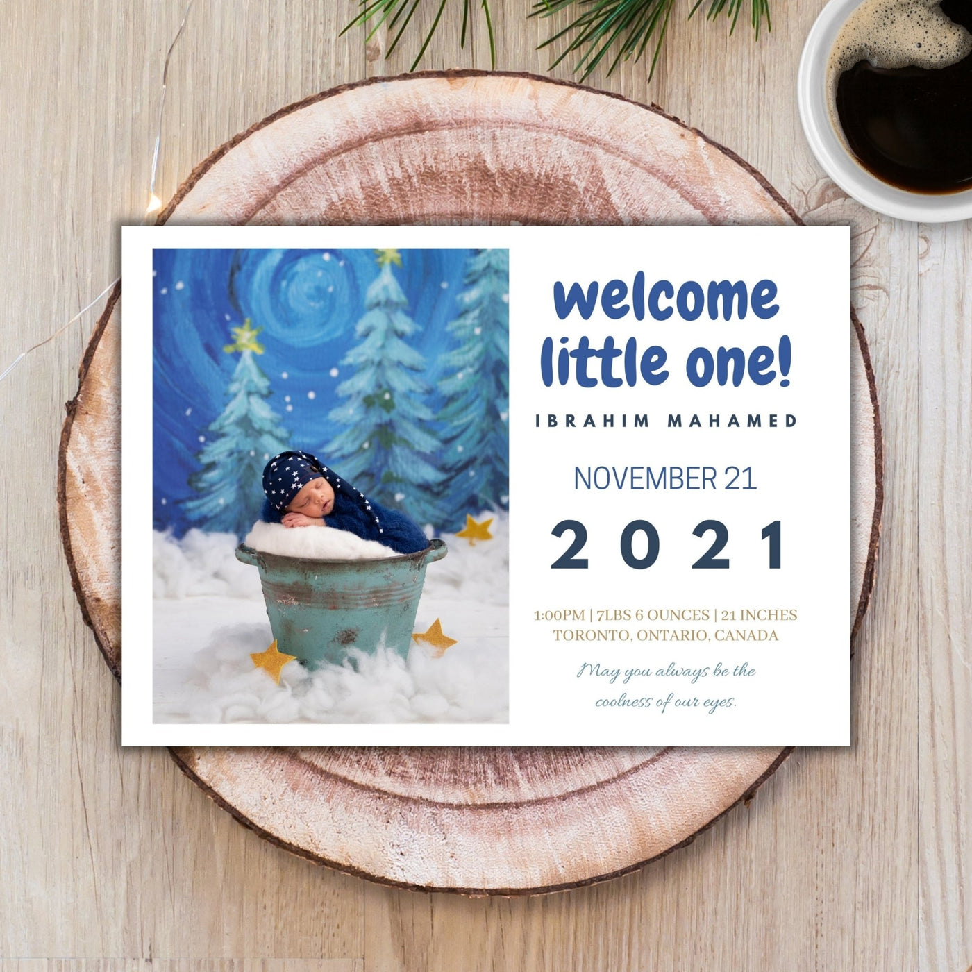 Birth Announcement Card - AyaansCraftyCreation - AyaansCraftyCreation