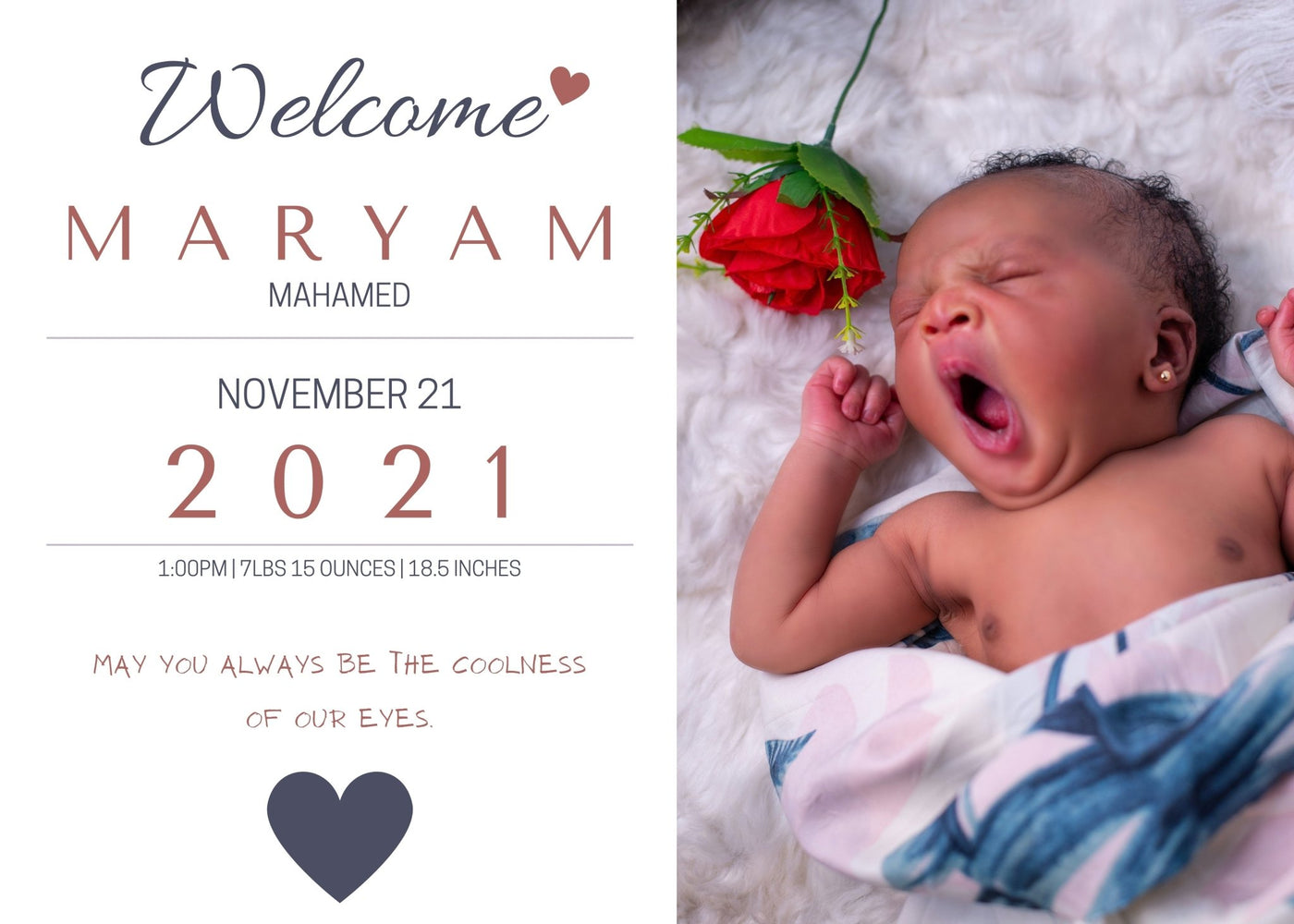 Birth Announcement Card - AyaansCraftyCreation - AyaansCraftyCreation