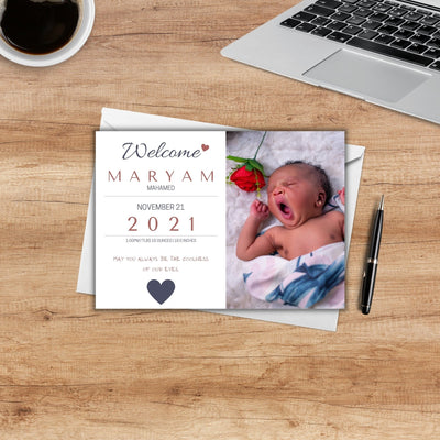 Birth Announcement Card - AyaansCraftyCreation - AyaansCraftyCreation