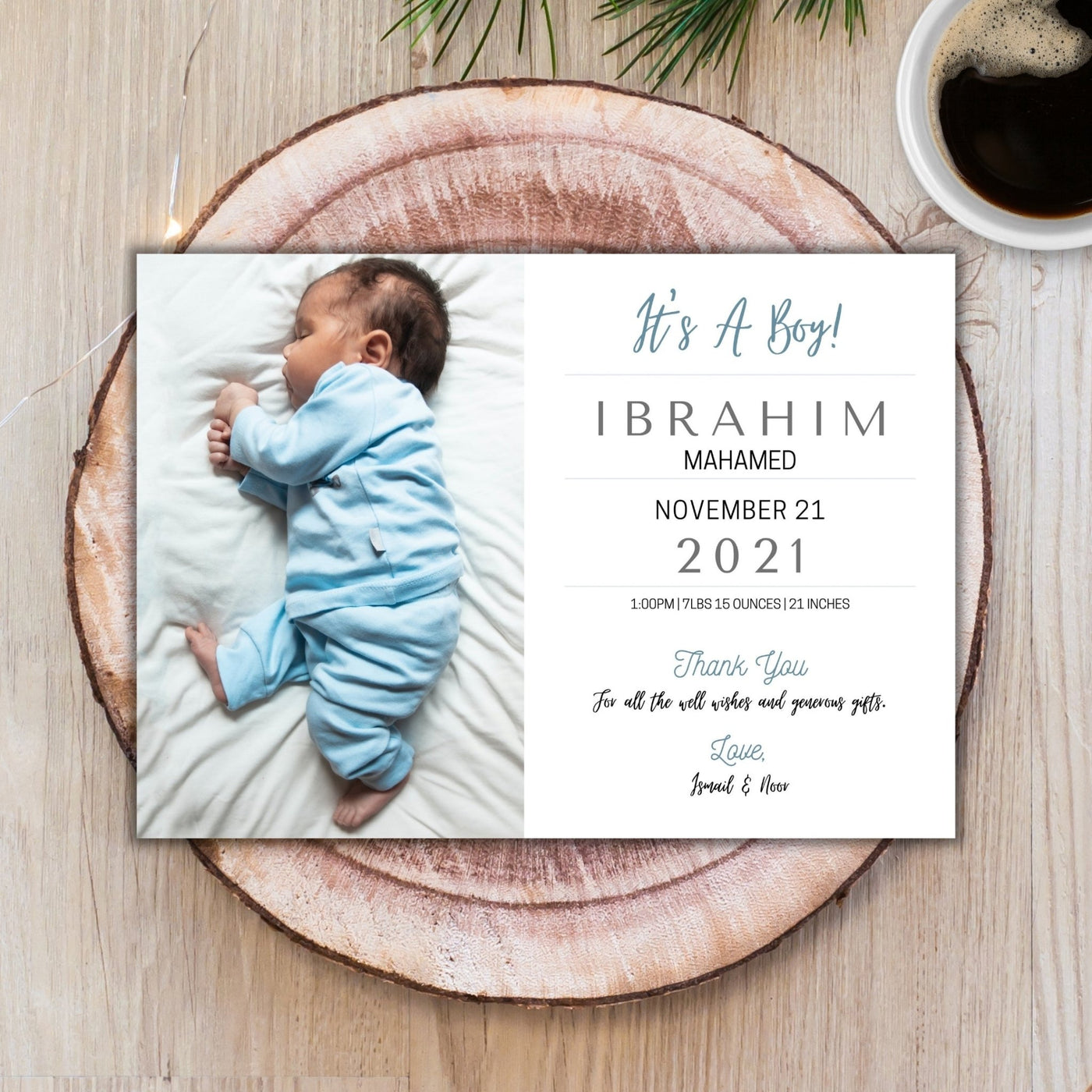 Birth Announcement Card - AyaansCraftyCreation - AyaansCraftyCreation