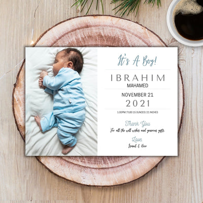 Birth Announcement Card - AyaansCraftyCreation - AyaansCraftyCreation